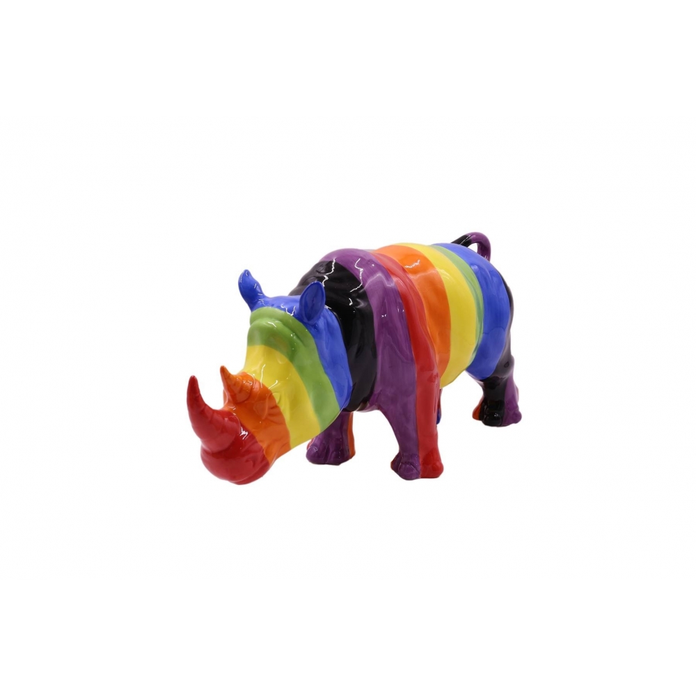 STATUETTE  RHINO RYAN - RAINBOW - L