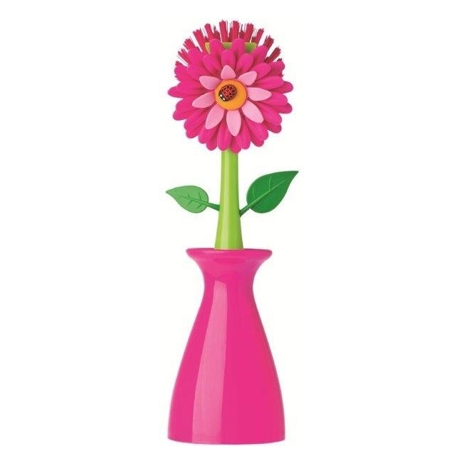 Brosse Vaisselle +  Support Vase Rose