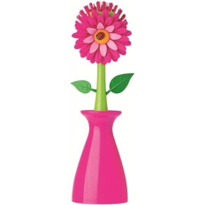 Brosse Vaisselle +  Support Vase Rose