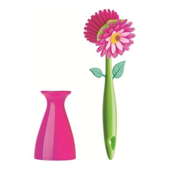 Brosse Vaisselle +  Support Vase Rose