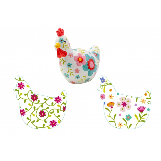 STATUETTE POULE ELLY -...